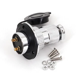 GX25 2Pin Metal 25mm Panel Mount Circular Cable Plug Connector 20A/300V - Picture 1 of 7