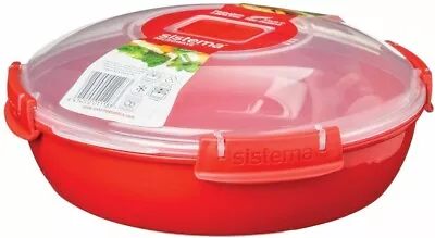 Sistema Microwave Round Plate Lunch Box Dish Plastic Container 1.3L BPA Free