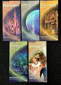 NEW 2021 50th Anniversary Walt Disney World Theme Park Maps 5 Original 50th ! - Picture 1 of 7