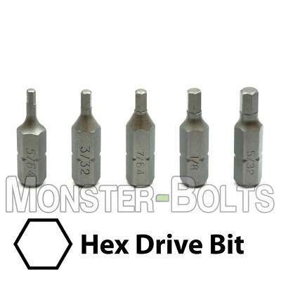 1-Inch Hex Insert Bits, 1/4" Hex Shank Screwdriver / Drill Drive Bits, S2 Steel - Image 1 of 2