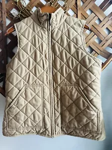 Chaps Quilted Vest Women’s Medium Full Zipper Pockets Equestrian Warm Tan - Picture 1 of 10