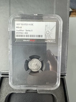 1837 Liberty Seated Silver Half Dime No Stars Small Date MS61 - Image 1 of 3