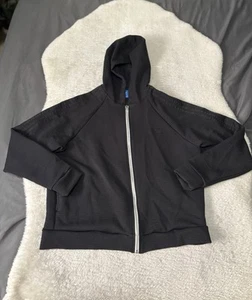 Adidas Mens Black Full Zip Textured Hoodie Size XL Jacket - Picture 1 of 8