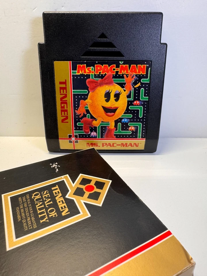 Ms. Pac-Man (Tengen) (Nintendo NES, 1990) Authentic NEAR MINT 9/10 Tested - Image 1 of 4