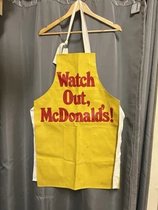 Vintage aufgepasst, McDonalds! 29x18,75" Schürze gelb Vinyl verstellbare Riemen Tasche - Bild 1 von 8