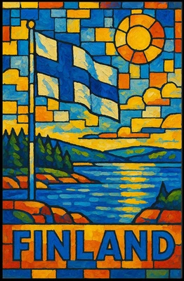 Finland In Vibrant Colors Poster - Image 1 of 4