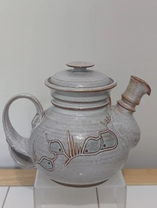 TEIERA METÀ SECOLO CON COPERCHIO ISLANDESE DI SIGURDAR HAUKSSONAR PER CERAMICA HANDUNNID - Foto 1 di 22