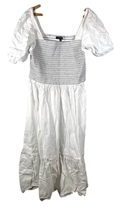 Maxi abito Kings Road taglia XL donna bianco corpetto fumé cottagecore morbido ragazza - Foto 1 di 13