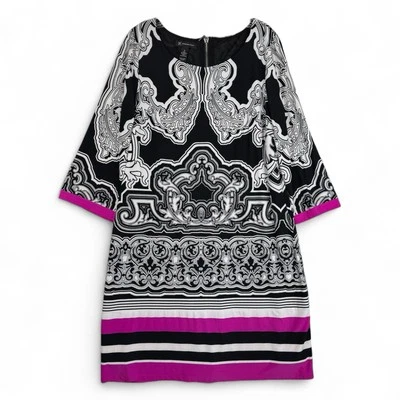 Vestido midi INC International Concepts mangas acampanadas floral fucsia para mujer XL Foto 1 de 4