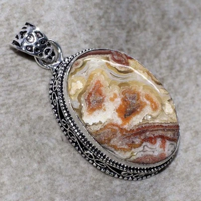 925 Серебряное покрытие винтажный мексиканский Laguna кружева подвеска размер 2 «MJ - Изображение 1 из 3