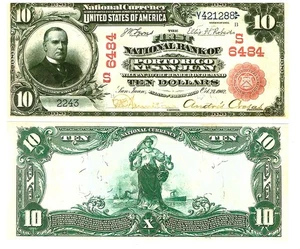 u Billete Reproducción Puerto Rico 10 Dólares 1902 Pick #33 3890R - Imagen 1 de 1