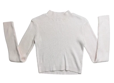 Suéter Brandy Melville John Galt Bebé Rosa Recortado Acanalado Cuello Simulado OS Y2K Foto 1 de 4