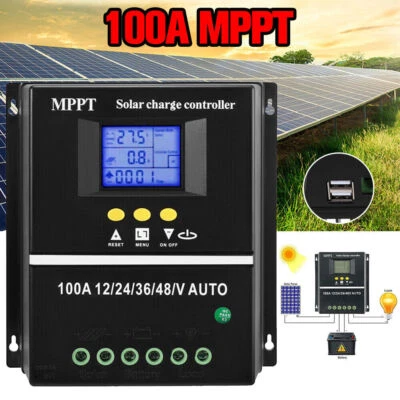 100A MPPT Solar Charge Controller 12V/24V/36V/48V LCD Display Battery Regulator