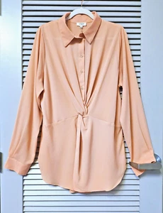 peach twisted button closure front top XL - Bild 1 von 3