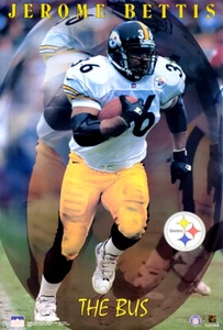 Jerome Bettis THE BUS Pittsburgh Steelers Vintage 1998 Starline NFL 22x34 POSTER - Picture 1 of 1