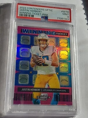 2022 Panini Contenders Optic - Winning Ticket /75 Justin Herbert Psa 9  - Image 1 of 3