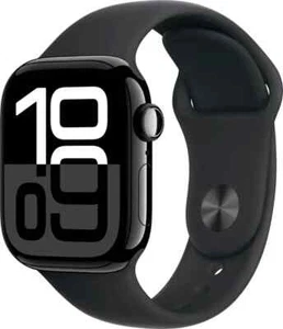 Apple Watch Series 10 42mm GPS + Cell Jet Black Case w Sport Band S/M MWX63LW/A - Photo 1 sur 3