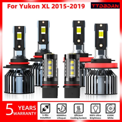 9005+H11+PSX26W LED Headlight Fog Light Bulbs Kits For GMC Yukon XL 2015-2019 - Image 1 of 4