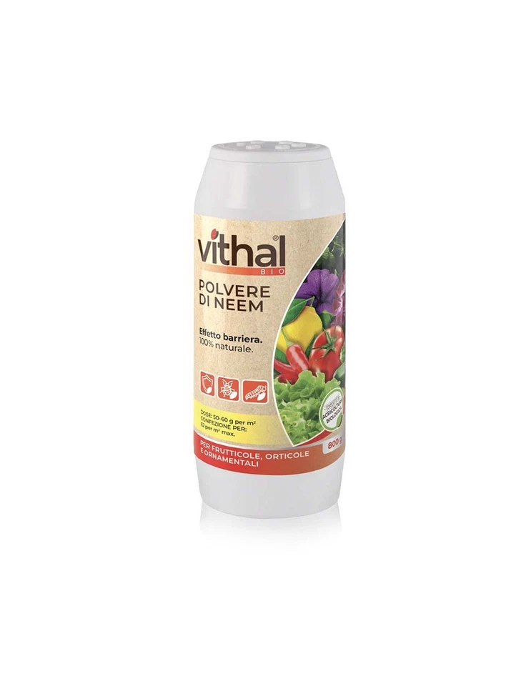 VITHAL ITAL-AGRO Vithal polvere di Neem polvere 800 gr. concime con effetto barriera per insetti