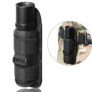 LED Flashlight Pouch Torch Nylon Holster Belt Carry Case Holder 360 Degree Rotat - Picture 1 of 6