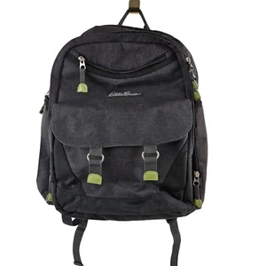 Eddie Bauer Diaper Bag Black Green Backpack Adjustable Straps Changing Pad - Picture 1 of 9