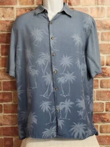 Vintage Batik Bay Hawaiihemd L blau tropisch Viskose Hawaii 90er 45 x 28,5 - Bild 1 von 7