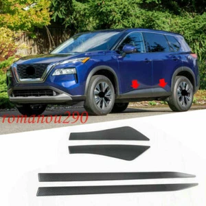 For Nissan Rogue 2021-2023 Carbon Color ABS Side Door Body Moulding Cover Trim - Foto 1 di 3