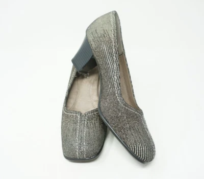 AEROSOLES Reposa tacón Candelabro Cuero Tacones Marrón Taupe Piel de Serpiente Estampado talla 7.5 Foto 1 de 4