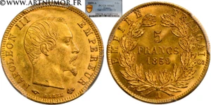 Second Empire - Napoléon III, 5 Francs 1859 A Paris | PCGS MS63 - Picture 1 of 1