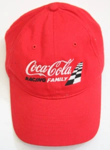 Coca Cola Racing Family Red & White Strap Back Adult Baseball Hat Cap Solid G39 - Picture 1 of 5