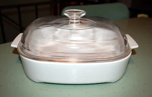 Corning Ware 10" MW A-10 Microwave Browning Dish Skillet w/ Pyrex A-12-C Lid - Picture 1 of 8