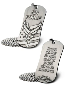 Air Force Antique Finish Dog Tag Necklace-Isaiah 40:31 (4 Pack) - Picture 1 of 4