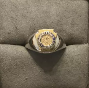 Anillo de sello vintage de plata esterlina de la Universidad de Buffalo relleno de oro de 14K - Imagen 1 de 4