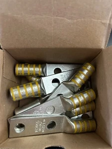 BOX OF 10 Color-Keyed by ABB 54868BE TWO HOLE COPPER LUG LONG BARREL BLIND END - Picture 1 of 2