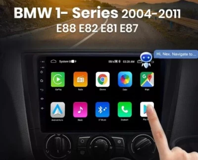 RADIO 2 DIN GPS For BMW Series 1 E87 E88 E81 ANDROID BLUETOOTH NAVIGATOR CARPLAY - Image 1 of 4