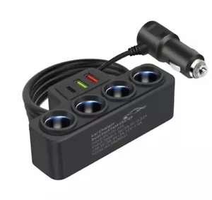 7in1 4Way 12V Car Cigarette Lighter Socket Splitter Fast Charger Power Adapter - Picture 1 of 7