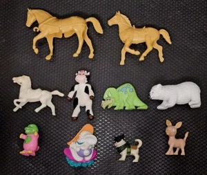 10 Vintage Animal Figures Toys - Horses, Dinosaurs, Bear, Dog, and More - Picture 1 of 7