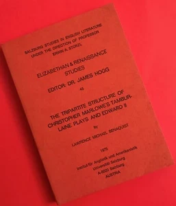 ELIZABETHAN & RENAISSANCE STUDIES JAMES HOGG SALZBURG STUDY ENGLISH LIT 1975 - Picture 1 of 1