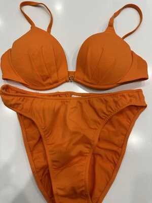 Top de bikini Venus naranja U/W Booster logotipo 'V' C e inferior 8 moderado Foto 1 de 4
