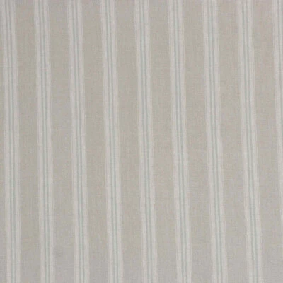 Oslo Stripe Fabric Duck Egg | 100% Linen | Vintage Style Curtains Cushions - Image 1 of 4