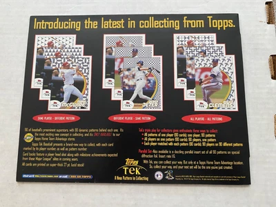 1998 RARE TOPPS TEK MLB PROMO CARD WITH PULL TAB - Image 1 of 3