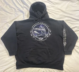 Vintage Orange County Choppers Hoodie Herren 2XL blau Biker Hund Grafik Logo Y2K - Bild 1 von 9