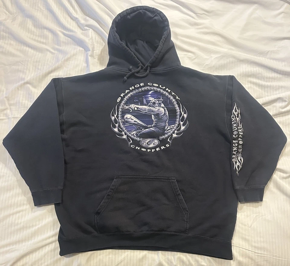 Sudadera con Capucha De Colección Orange County Choppers Para Hombres 2XL Azul Motociclista Perro Gráfico Logo Y2K Foto 1 de 4