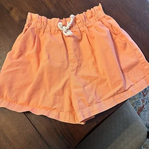 ZARA Girls Shorts Size 11-12 years 100% Cotton Tangerine Color  stretchy waist - Picture 1 of 4