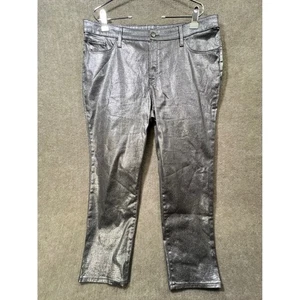 Chicos Platinum Metallic Schlangenmuster Skinny Jeans Hose Silber Gr. 18 3.5R - Bild 1 von 8