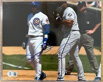 FRANK THOMAS SAMMY SOSA CHICAGO SIGNED DUAL AUTO 8X10 PHOTO BGS AUTOGRAPHED E - Image 1 of 4