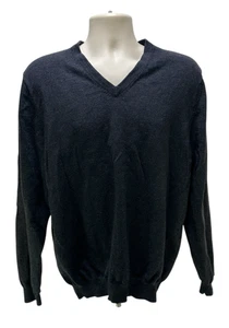 Maglione Brooks Brothers scollo V lana merino nero maniche lunghe made in Hong Kong - Foto 1 di 8