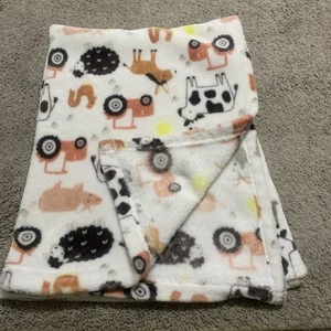 Manta de felpa para bebé de animales de granja 30x36" blanca Walmart Parents Choice - Imagen 1 de 2