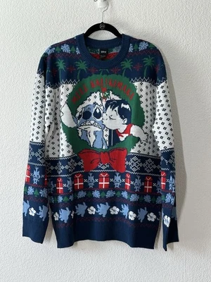 Disney Lilo & Stitch” Mele Kalikimaka”Christmas Sweater Sz Large Holiday Party - Image 1 of 4
