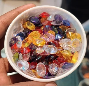 50 Ct Flawless Multi-Color Zircons 6 Pcs Oval Cut Certified Loose Gemstone Lot - Picture 1 of 5